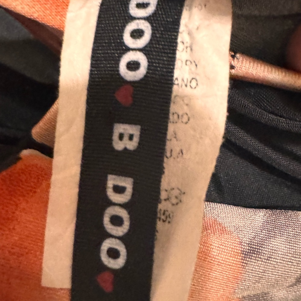 Black Floral Maxi short Dress with Orange Floral Print size M - Picture 6 of 8